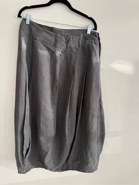 Lurdes Bergada Women’s Gray A-Line Pleated Midi Skirt
